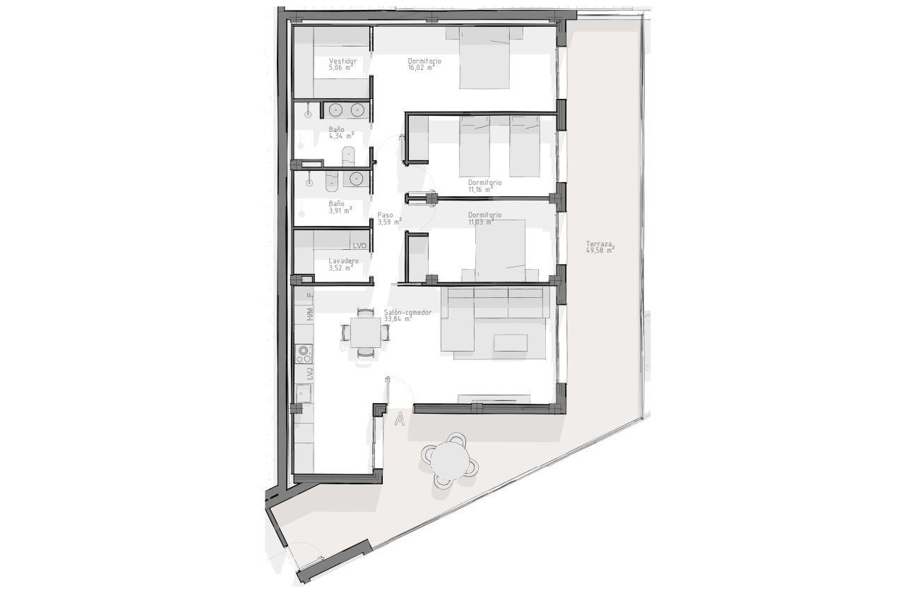 Nouvelle construction - Appartement - Aguilas - Playa del Hornillo